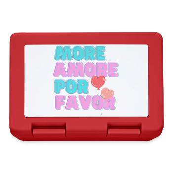 More Amore Pore Favor - mehr Liebe bitte - Brotdose - Rot - Vorne