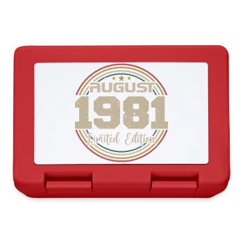 Jahrgang Jahrgang August 1981 Geburtstagsgeschenk 1981 - Brotdose - Rot - Vorne