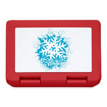 Hiver Glace Cristal Neige Noël Coeur Bleu - Boîte à goûter - rouge - Devant