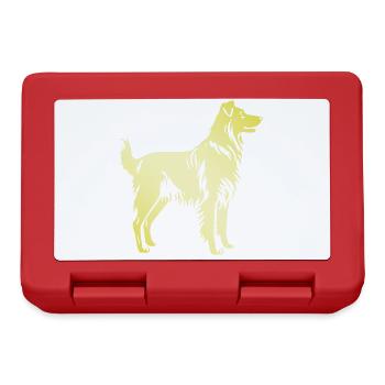 Australian Shepherd Dog Silhouette - Lunchbox - red - Front