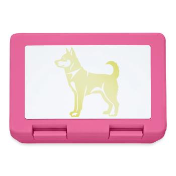 Husky Dog Silhouette - Lunchbox - pink - Front