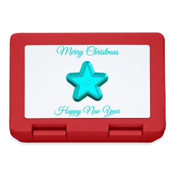 Shining star with Christmas greeting - Lunchbox - red - Front