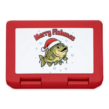 Merry Fishmas Funny Angler Saying Christmas - Lunchbox - red - Front