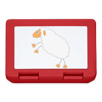 Conception de dessin animé de mouton moelleux - Boîte à goûter - rouge - Devant