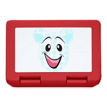 Ours souriant avec motif floral - Boîte à goûter - rouge - Devant
