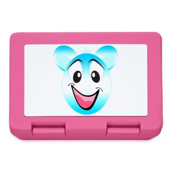 Cheerful Blue White Bear Mascot - Lunchbox - pink - Front