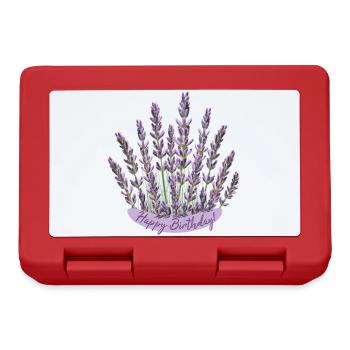 Lavender Birthday Greeting Purple Floral Birthday - Lunchbox - red - Front
