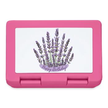 Lavender Birthday Greeting Purple Floral Birthday - Lunchbox - pink - Front