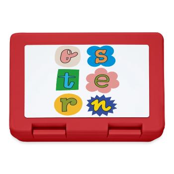 bunte Oster Buchstaben - Brotdose - Rot - Vorne