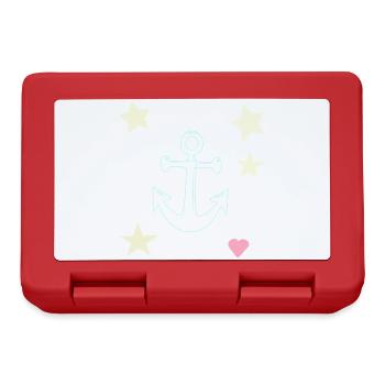 Anchor Hand Drawing with Star Heart - Lunchbox - red - Front