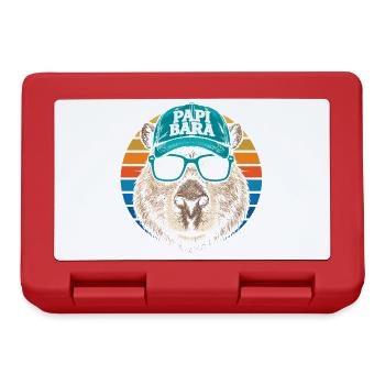 Biber mit Retro Cap und Sonnenbrille - Brotdose - Rot - Vorne