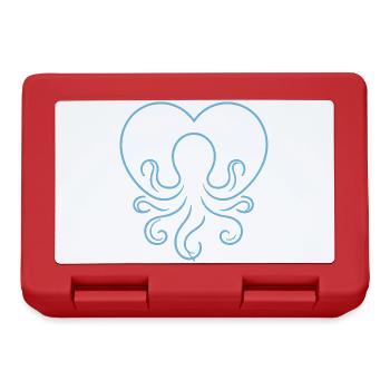 Art de ligne Heart Octopus - Boîte à goûter - rouge - Devant