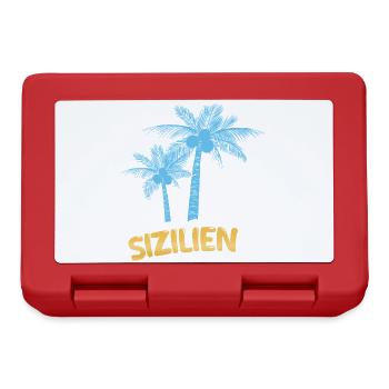 Sizilien als Palmen - Brotdose - Rot - Vorne