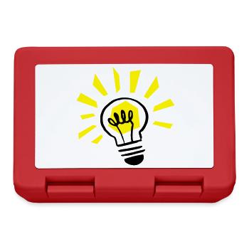 Glühbirne leuchtend / light bulb shining - Brotdose - Rot - Vorne