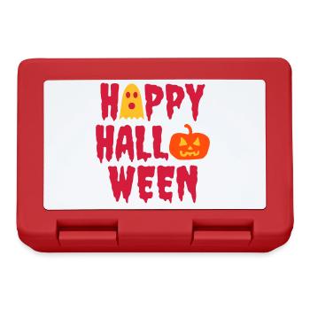 Happy halloween (Geist, Halloweenkürbis) - Brotdose - Rot - Vorne