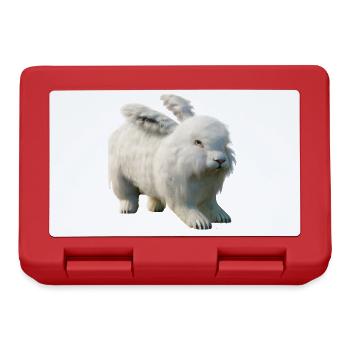 Fluffy Angora rabbit - Lunchbox - red - Front