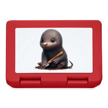 Jolie taupe avec pelle - Boîte à goûter - rouge - Devant