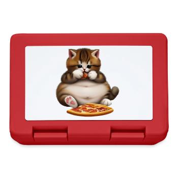 Pizza lover cat - Lunchbox - red - Front