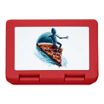 Pizza Surfer Alien - Brotdose - Rot - Vorne