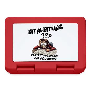 Kitaleitung liebt Vertretungspläne - Brotdose - Rot - Vorne