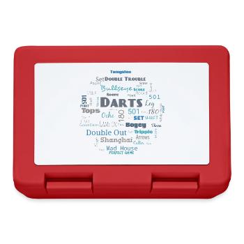 Dart - Word Cloud Blau - Brotdose - Rot - Vorne