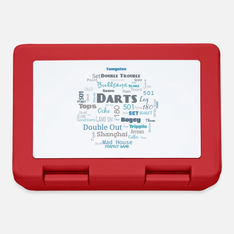 Dart - Word Cloud Blue - Lunchbox - red