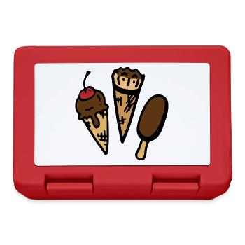 Eis - Eiscreme / ice cream / Schokolade - Brotdose - Rot - Vorne