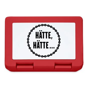 Hätte, Hätte, Fahrradkette! (Fahrrad / Spruch) - Brotdose - Rot - Vorne
