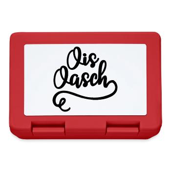 Ois Oasch Mundart Humor Dialekt - Brotdose - Rot - Vorne