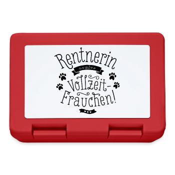 Rentnerin mit Hund Geschenk zur Rente - Brotdose - Rot - Vorne