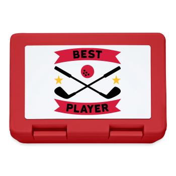 Best golf player (banners, stars, golf clubs) - Lunchbox - red - Front