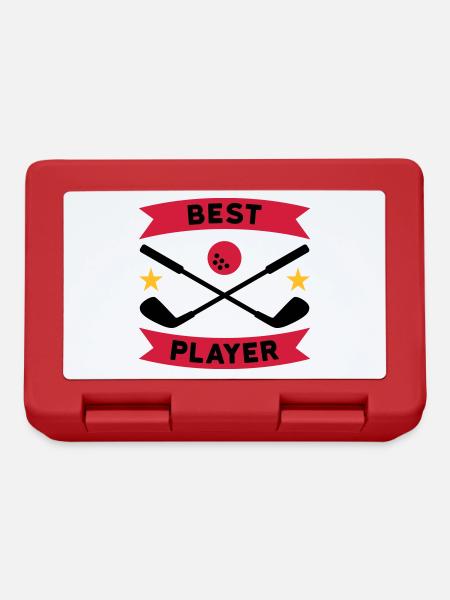 Best golf player (banners, stars, golf clubs) - Lunchbox - red