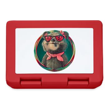 Mama Bear Mother Woman Gift Parents - Lunchbox - red - Front