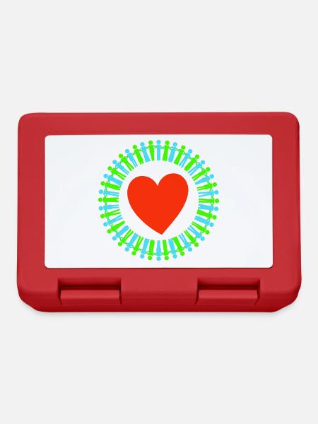 WorldPeace blue green red - Lunchbox - red