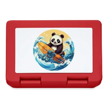 Surfing panda at sunset - Lunchbox - red - Front