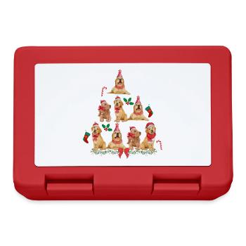 Dog Christmas. dog christmas tree - Lunchbox - red - Front