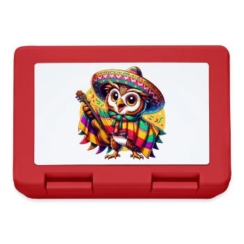 Cinco de Mayo Owl Guitarist - Lunchbox - red - Front
