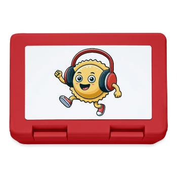 Raviolis Pâtes Italien Techno Danse Dessin animé - Boîte à goûter - rouge - Devant