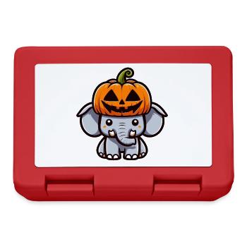 Lustiger Halloween Kürbis Elefant Oktober Herbst - Brotdose - Rot - Vorne