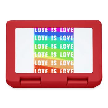 love is love,hearts,colorful,rainbow,love - Lunchbox - red - Front