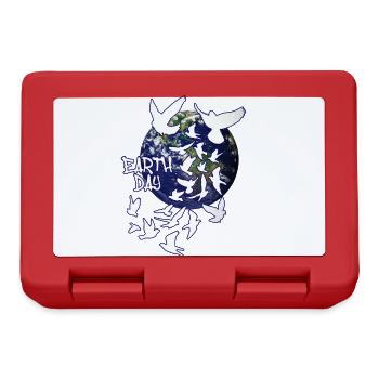 jour de la terre, sourds, sourds, oiseaux, troupeau d’oiseaux, terre - Boîte à goûter - rouge - Devant