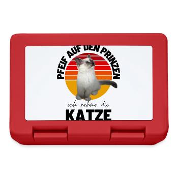 KATZE Katzen Spruch Katze Kätzchen Kitten - Brotdose - Rot - Vorne