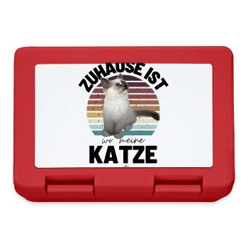 KATZE Katzen Spruch Katze Kätzchen Kitten - Brotdose - Rot - Vorne