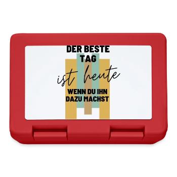 DER BESTE TAG IST HEUTE Geschenk MOTIVATION - Brotdose - Rot - Vorne