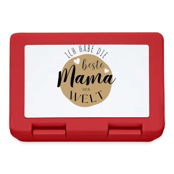 BESTE MAMA - Baby Geschenkidee Muttertag - Brotdose - Rot - Vorne