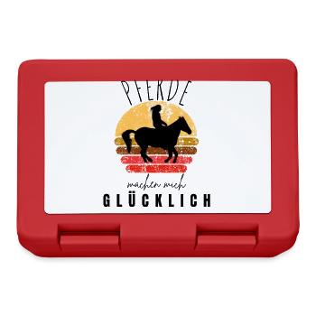 PFERDE machen mich glücklich Reiten Pferde - Brotdose - Rot - Vorne