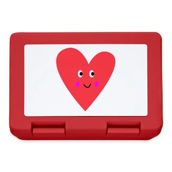 Doux cœur avec visage pour l’amour de la Saint-Valentin - Boîte à goûter - rouge - Devant