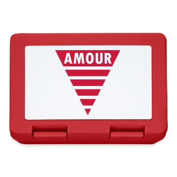 Amour im Dreieck (geteiltes Dreieck) - Brotdose - Rot - Vorne
