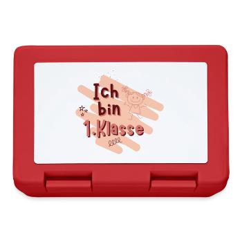 Ich bin 1. Klasse. Erstklassige Grundschülerin - Brotdose - Rot - Vorne
