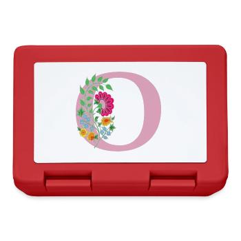 flower 12 red with o - Lunchbox - red - Front